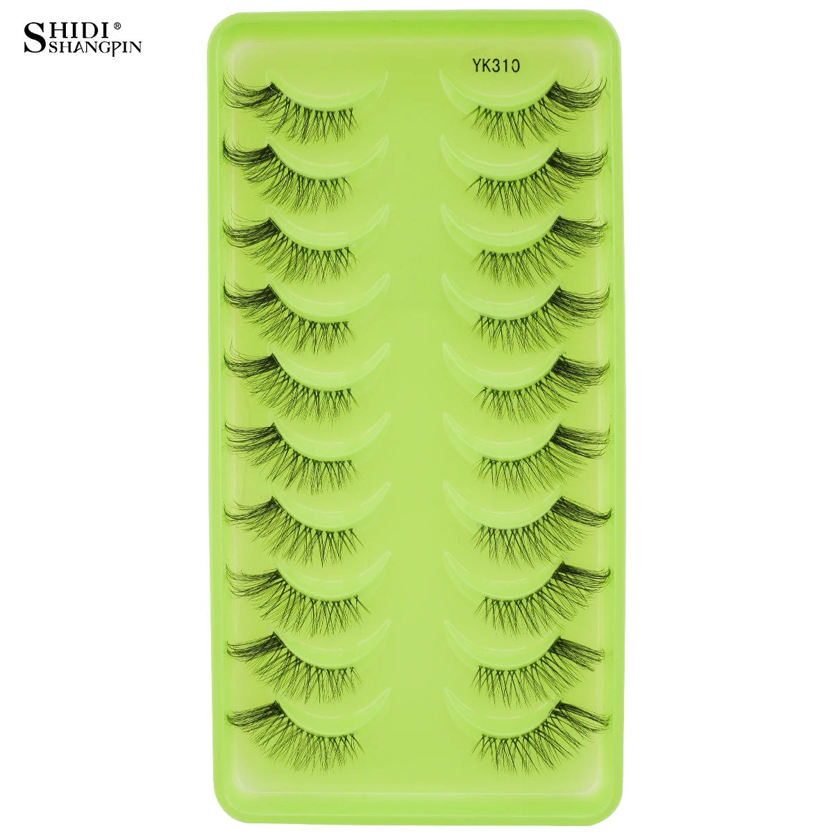 SHIDISHANGPIN 5/10Pairs False Lashes Cat Eye Eyelashes Eyelash Extension 3D Mink Half Lashes Natural Makeup faux Cils maquiagem 10 Pairs YK310