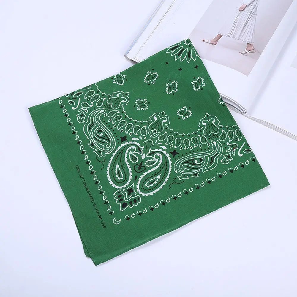 Styilsh Cycling Hair Accessories Outdoor Sports Hip Hop Headwear Square Scarf Bandana Headband Sports Headscarf green