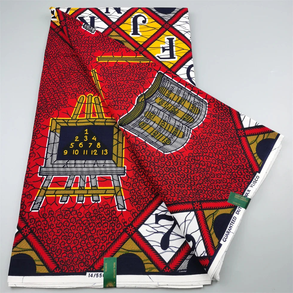 Classical Veritable Wax Guaranteed Real wax print fabric dutch hollandais pagne africa Dress 100% cotton 6yards Ginger 6Yards 950g