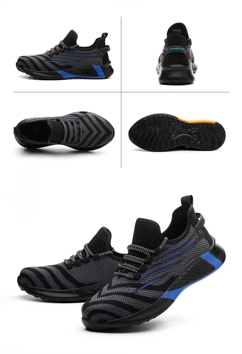 Men Work Safety Shoes Anti-puncture Working Sneakers Male Indestructible Work Shoes Men Boots Lightweight Men Shoes Safety Boots - Badiee Stylez