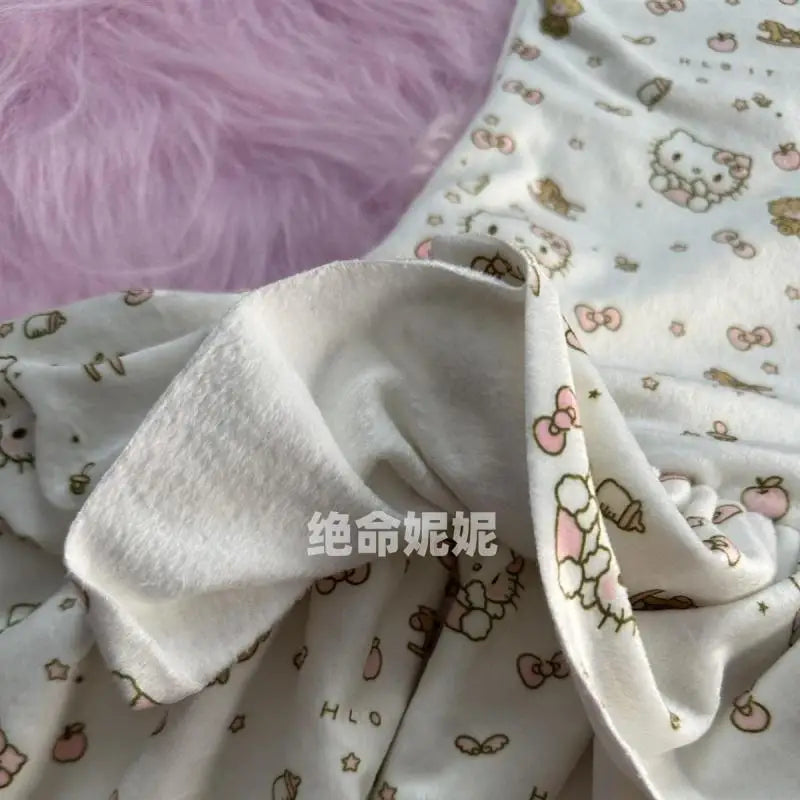 Japanese Hello Kittys Skirt Kawaii Cartoon Kittys Print Dress Y2K Girls Slim-Fit Cake Skirt Women's Sexy Strapless Dresses Gift