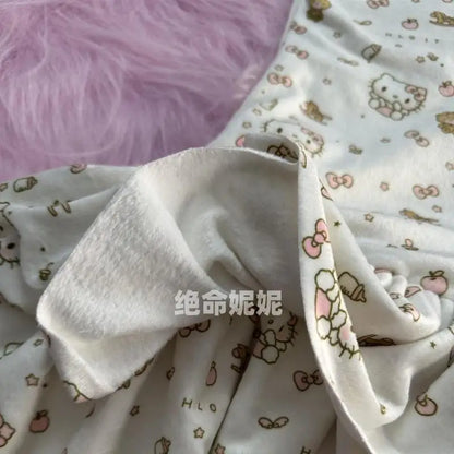 Japanese Hello Kittys Skirt Kawaii Cartoon Kittys Print Dress Y2K Girls Slim-Fit Cake Skirt Women's Sexy Strapless Dresses Gift