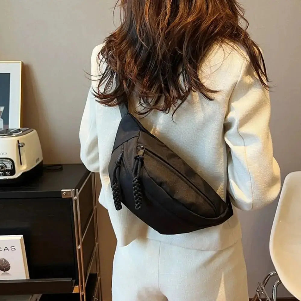 Half Moon Women's Chest Bag New Oxford Cloth Large Capacity Waist Bags Waterproof Multifunctional Running Belt Bags Sport