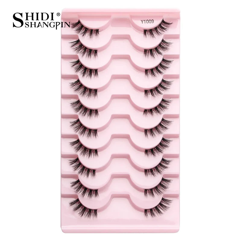 Half Fake Eyelashes 5/10 Half Lashes Soft Natural Cat Eye Lashes Makeup Tool Extension Fluffy Faux Cils maquiagem Half Lashes 10pairs-Y1009
