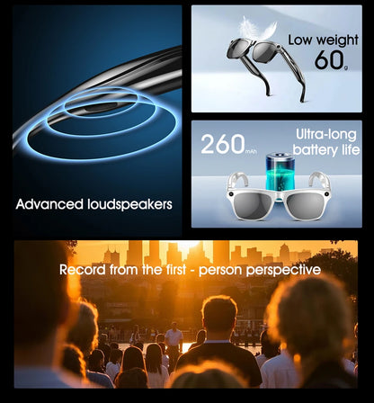 Xiaom 8K HD Smart Glasses Chat GPT 100MP Camera Bluetooth Call 260Mah Battery Voice Assistant Control Smart Glasses for Men Badiee Stylez