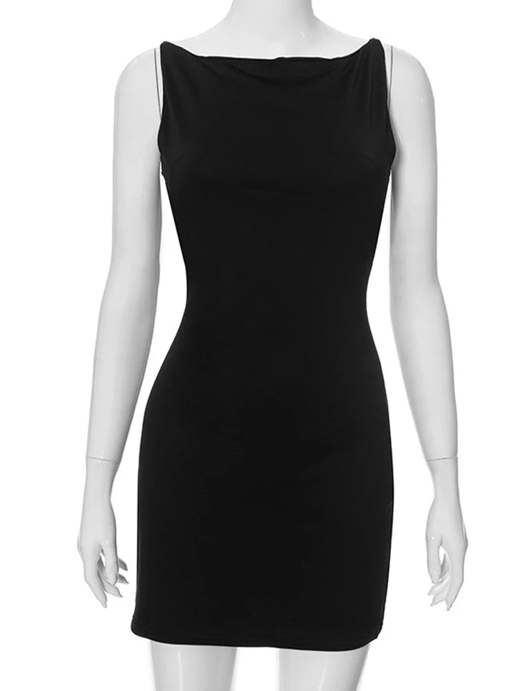 Summer Casual Fashion Mini Sleeveless Wrap Y2K Basic Vest Dress Oufits Sexy Elegant Women Club Party Evening Dress 2025