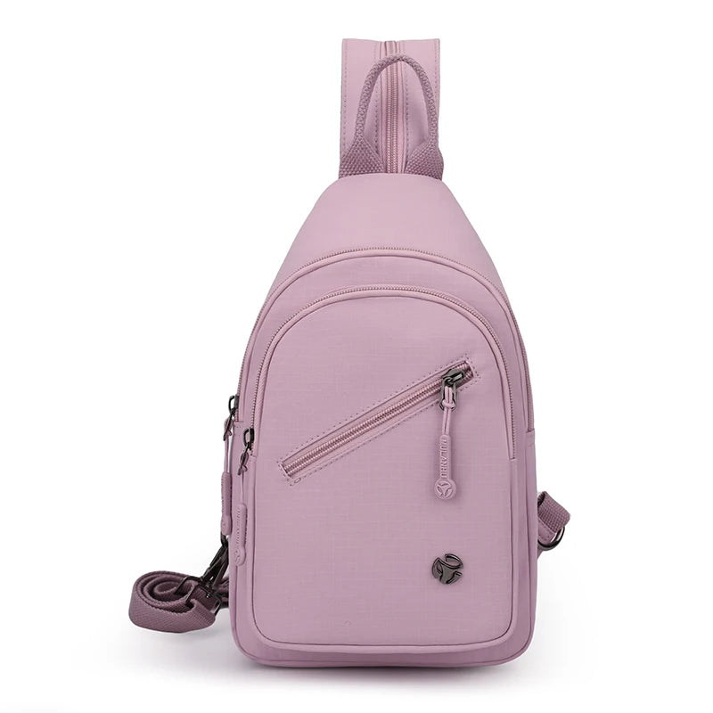 Waterproof Nylon Women Chest Shoulder Bags for Female Crossbody Sac Ladies Crossbody Bags Lightweight Girls Messenger Travel Bag DIngxiang Purple