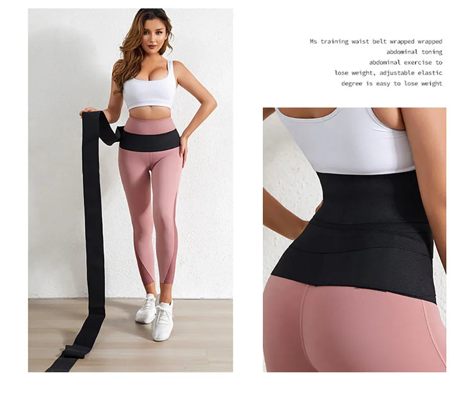 Women Hook and Loop Abdominal Slimming Bandages with Elastic Wrap Daily Use and Effective for Post-Gym Maternity Supplies