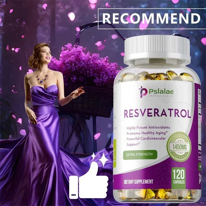 Resveratrol Extract - Helps Support Cardiovascular Health, Promotes Skin Radiance, and Antioxidants