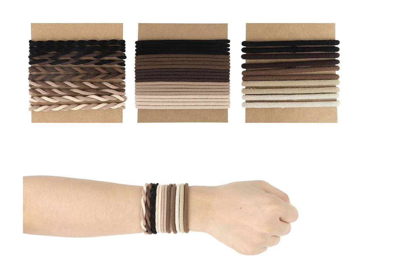 30PCS Boho Hair Ties for Women Elastic Hair Tie Bracelet Fashion Hair Bands No Damage Hair Ties Ponytail Holder for Thin Thick H United States