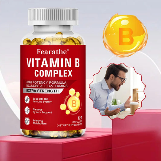 Vitamin B Complex - Supports Memory, Helps Boost Natural Energy, Improves Mood, Benefits Brain and Heart Function