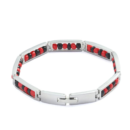 Wholesale New Arrival Stainless Steel Jewelry Green and Yellow Color Orula Elegua Bracelet Mix Beads Unisex Bangle For Women Men Badiee Stylez