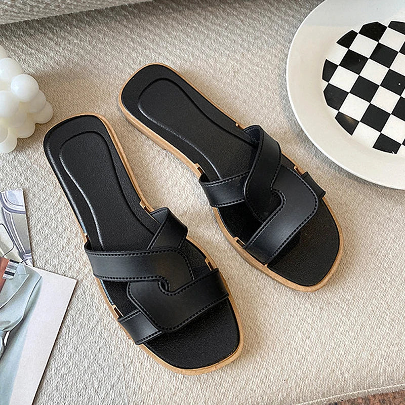 Women's Summer Slides Sandals - Cross Band Design, Ultra Soft Anti-Slip Sole, Lightweight House Slippers for Women, Beach Walkin