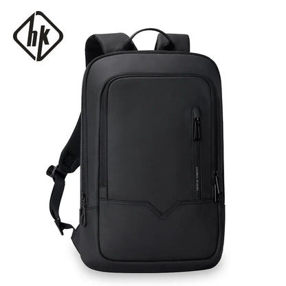Hk Slim Laptop Backpack Men 14 Inch Office Work Women Backpack Thin Business Bag Unisex Black Ultralight Small Backpack School