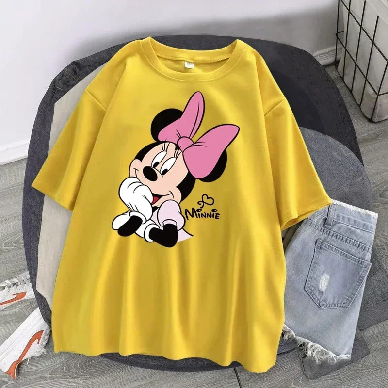 Women's T-shirt Cartoon Streetwear Mickey Mouse Women Tee Korean Loose Short Sleeve T Shirt Summer Y2k Clothes Tops Badiee Stylez