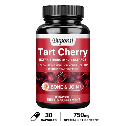 Tart Cherry Capsules - Uric Acid Cleansing, Joint Health, Promotes Muscle Recovery, Antioxidant 30 Capsules