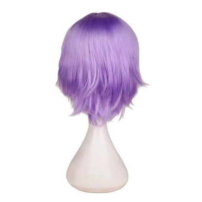 Universal Short Cosplay Wig Silver Red Pink Blonde Grass Green Black Straight Men's Wig for Halloween Cosplay Costume Party