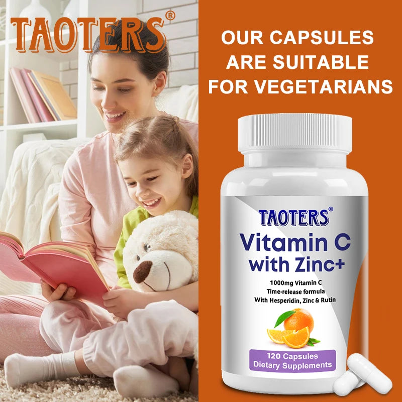 Vitamin C + Zinc Capsules - Joint Support, Immune Support, Antioxidant,Dietary Supplements