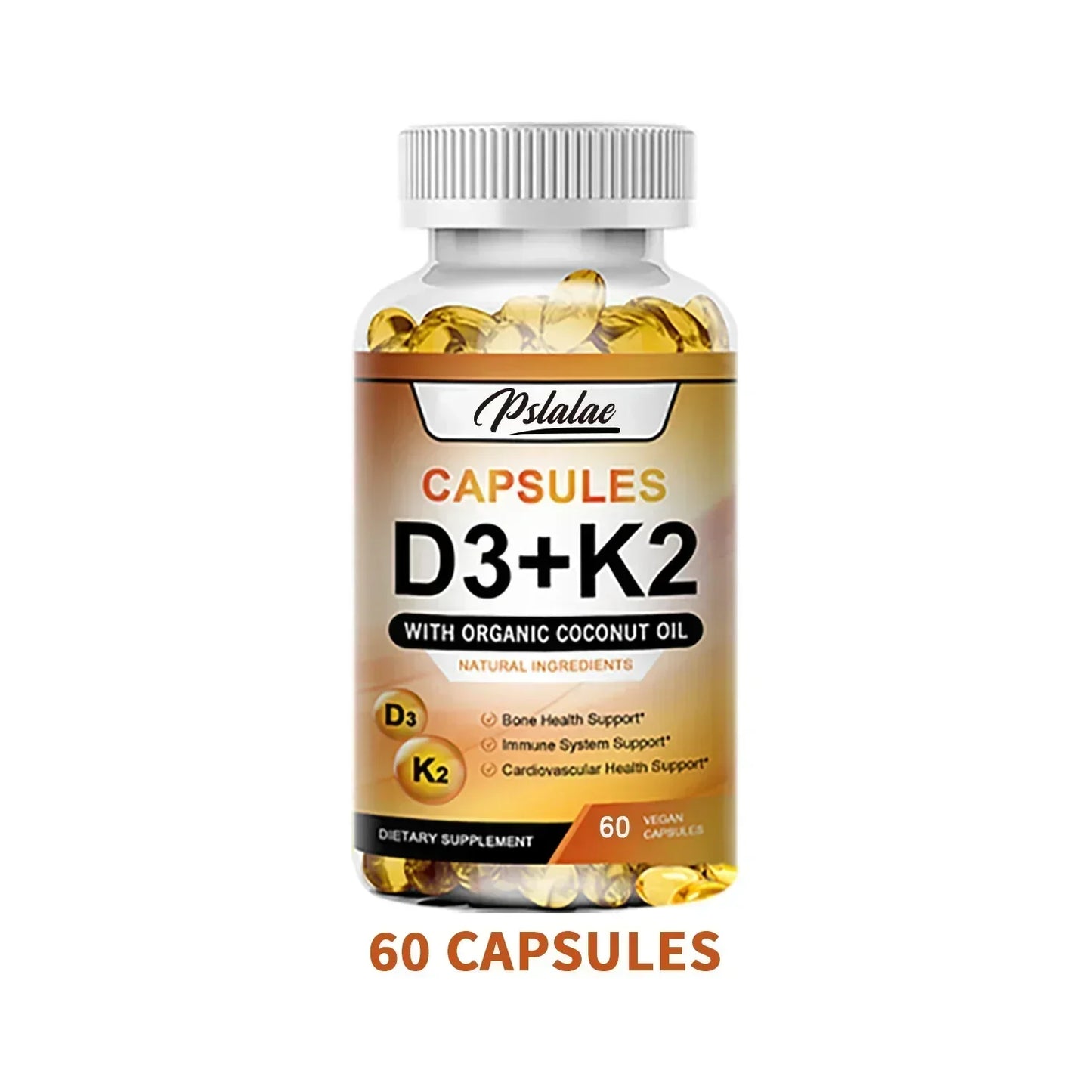 Vitamin D3 + K2 Supplement - Support Teeth, Bone, Heart Health & Joint Health 60 Capsules