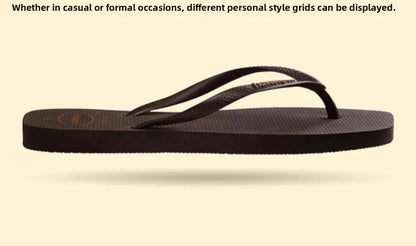 2025 Summer New Women's Square Toe Rubber Flip Flops Outdoor Beach Sandals Luxury Casual Slippers Size 35-42 Women's Shoes