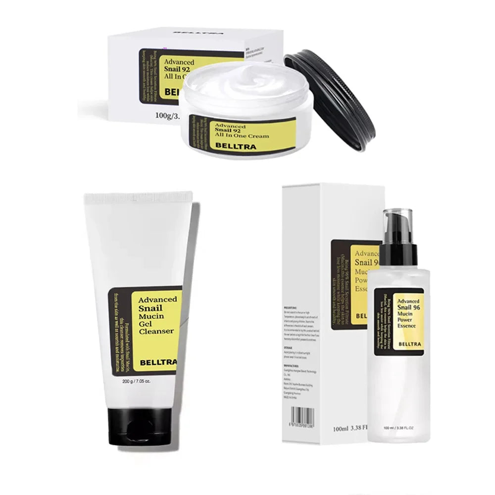 Snail mucin 96% Korean skin care snail whitening facial essence fades fine lines repair essence firming facial anti-aging set suit