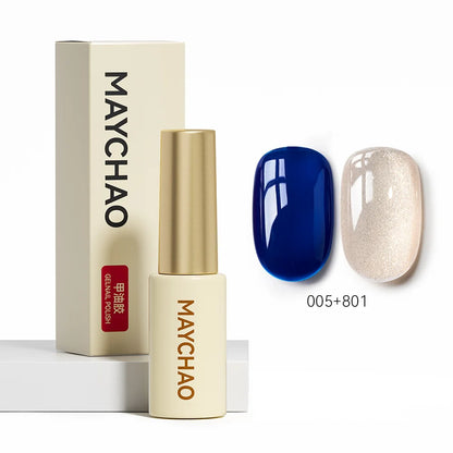 MAYCHAO 5ML Gel Nail Polish 9D Laser Diamond Glitter Cat Eye Gel Semi-Permanent Soak Off UV LED Gel Nail Manicure Tools Nail Art 005And801