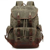 Vintage Crazy Horse Genuine Leather Backpack Men Leather Bagpack Climbing Rucksack male Large Hiking Backpack M814