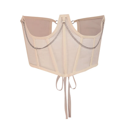 Women Corset Bustier Crop Top Lace-up Bandage Black Gothic Leather Underbust Suspender Cami Vest Waist BodyshaperTank Cummerbund as shown picture 4