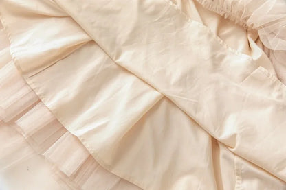 IEQJ Fashion Pink Embroidered Sequins Dress Women's Round Neck Ruffles Half Sleeves Ankle-length Dresses New 3A132 Badiee Stylez