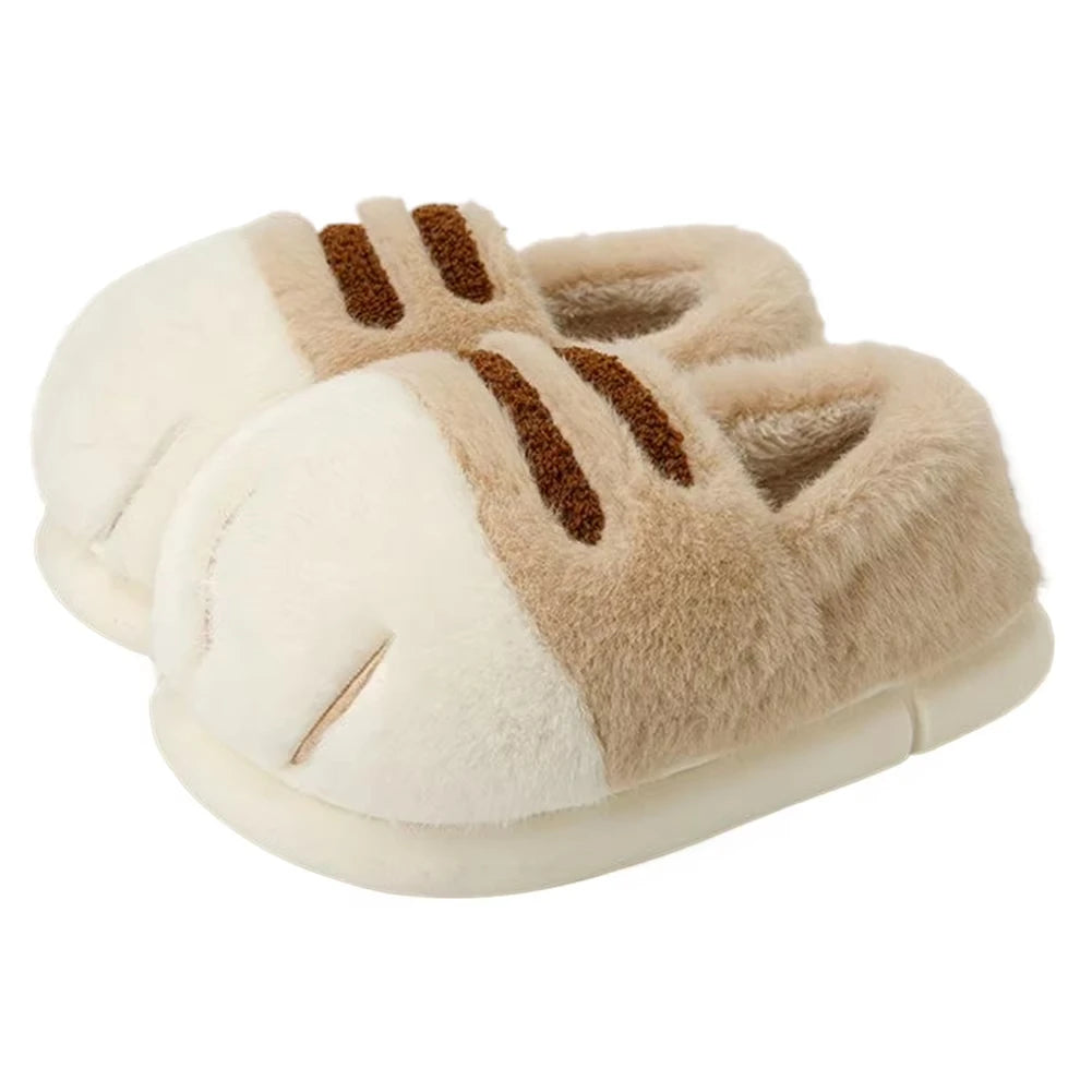 New Adorable Kitty Claw Slippers Women's Home Shoes Non Slip Furry Mules Female Fashion Warm Fluffy Slides Outdoor Cat Slippers Badiee Stylez