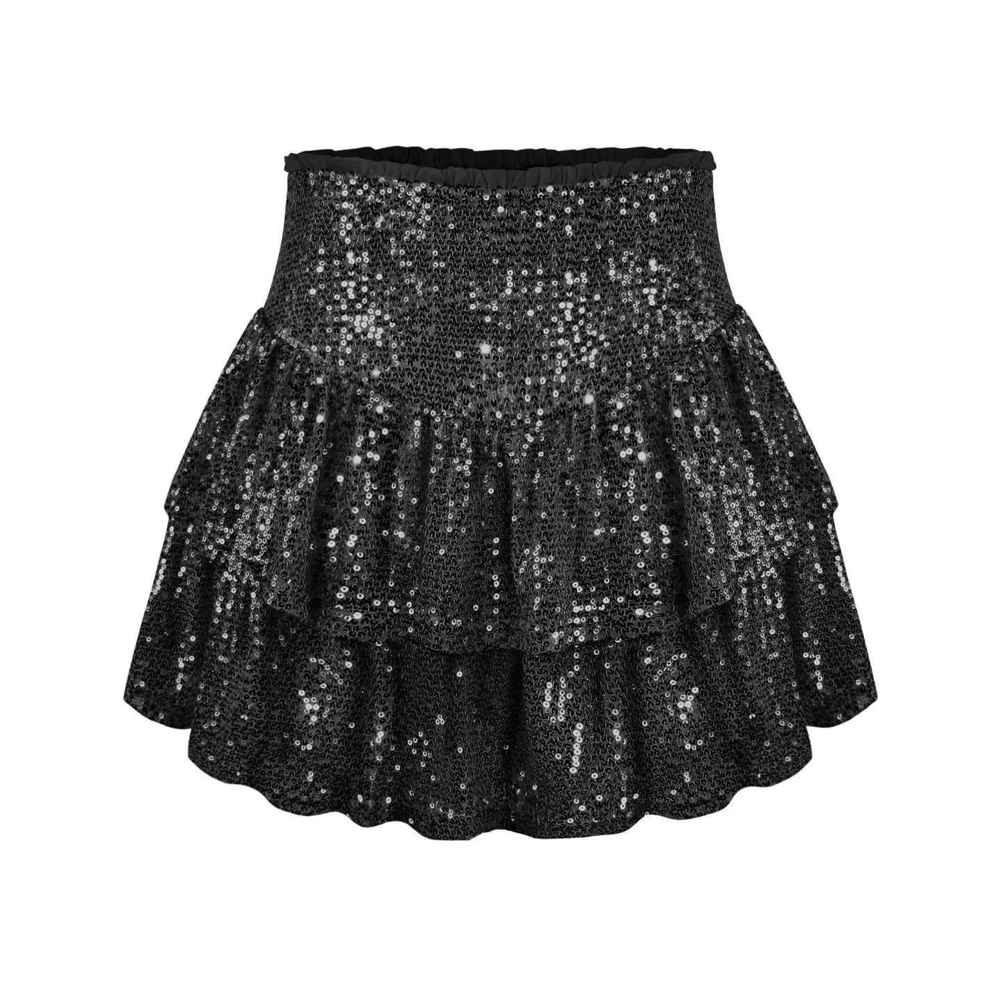 2024 African Party Evening Clothes for Women Spring Summer Sexy High Waist Sequin Mini Pleated Skirts Dashiki Africa Clothing