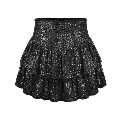 2024 African Party Evening Clothes for Women Spring Summer Sexy High Waist Sequin Mini Pleated Skirts Dashiki Africa Clothing