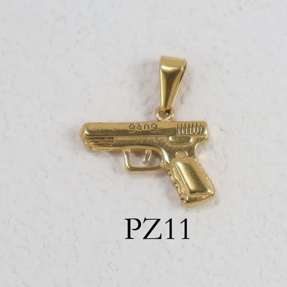 RHYSONG Geometric Stainless Steel 18K Gold Plated Snake Cross Palm Conch Mushroom Pistol Pendant For Women Diy Findings Jewelry