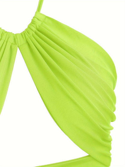 Europe and the United States solid color hanging neck small tube top hollowed out umbilical slim hot girl suspender vest