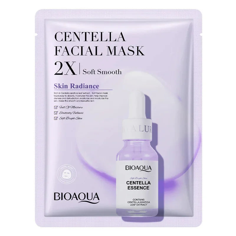 20 Pieces BIOAQUA Centella Collagen Vitamin C Facial Mask Moisturizing Refreshing Sheet Masks Hyaluronic Acid Skin Care Products 20 pieces centella