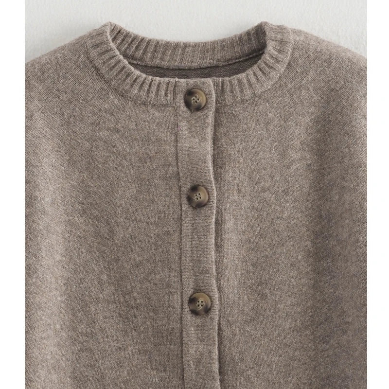 MUJER Cape Cropped Cardigan for Women Knitted Short Sweaters Cardigans Women Fashion Button Knitwear Women Cloak Women's Sweater