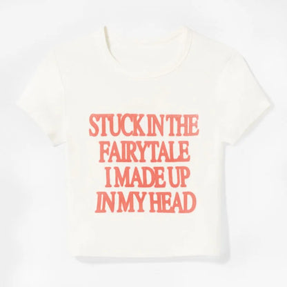 2023 New Y2K Women Letter Print Tops Women Tshirt American Retro Fashion Slim Causal Short Sleeve Crop Sexy Tops Navel Clothes