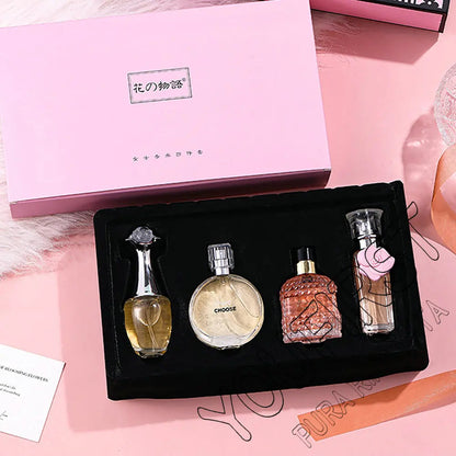 Brand Gift Box 4Pcs Set Perfume Women Parfum Femme 100ml Fresh Natural Floral Scent Spray Feminino Perfumes De Mujer Originales Badiee Stylez