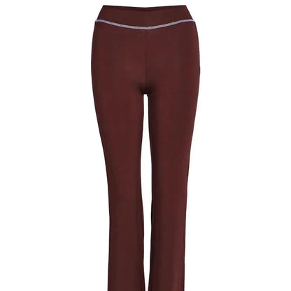 slim fit shoulder floral print bright line design slim fit hooded zipper short jacket pants for women brown pants