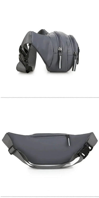 Men Canvas Fit Waistpack Mobile Fanny Waist Packs Men's Sports Outdoor Leisure Running Anti Theft Ultra Thin Invisible Waist Bag