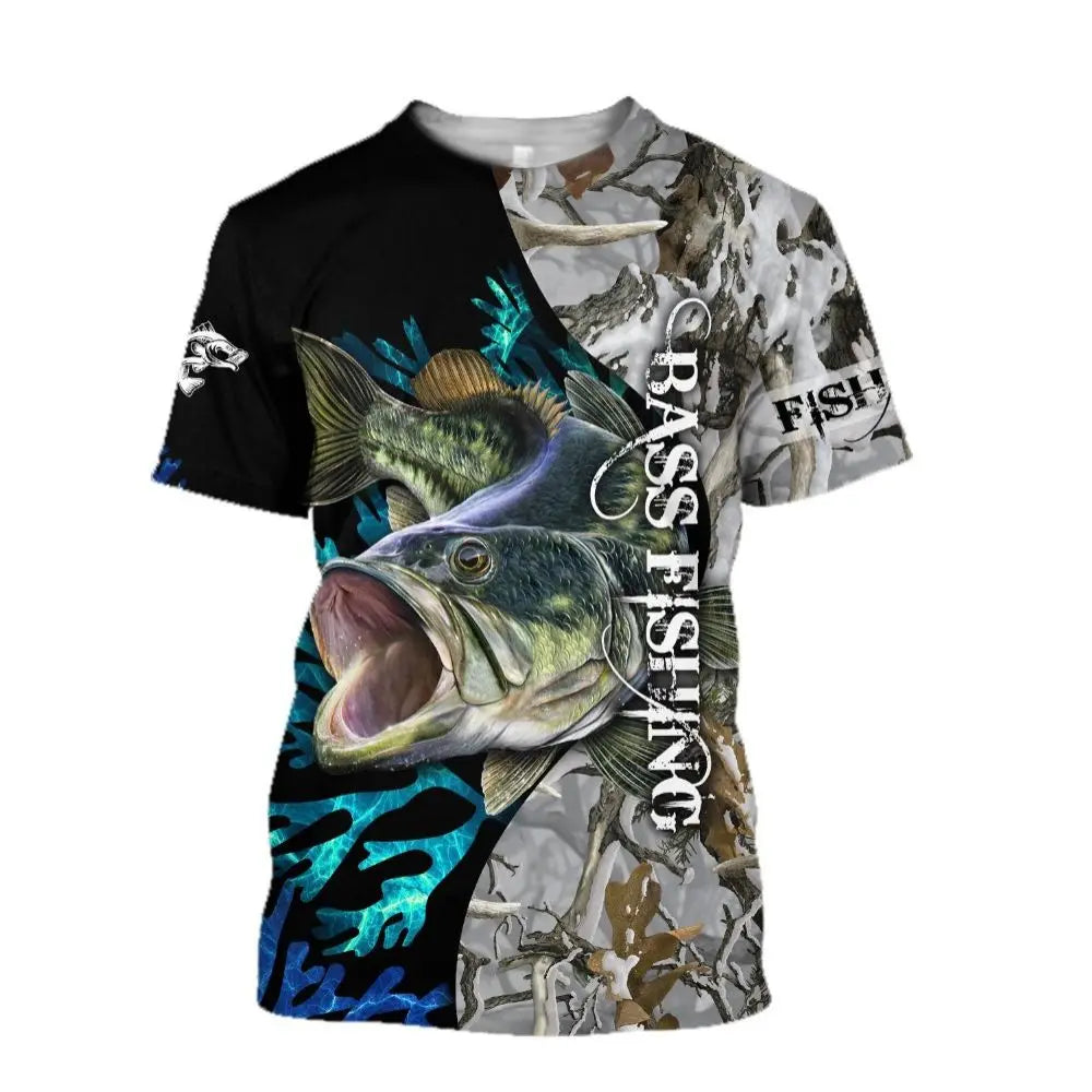 2024 New Men's T-Shirts Short Sleeve Tops Summer Clothing Fishing Graphic Shirts Men Dress Streetwear O-Neck Pullovers 5XL Tee C01-YR00690