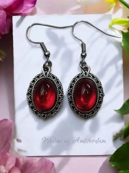 Vampire Drop Earrings, Voodoo jewelry, Gothic accessories, Blood, Retro, Pagan, Alternative, Vampire ear hooks For Women Girls
