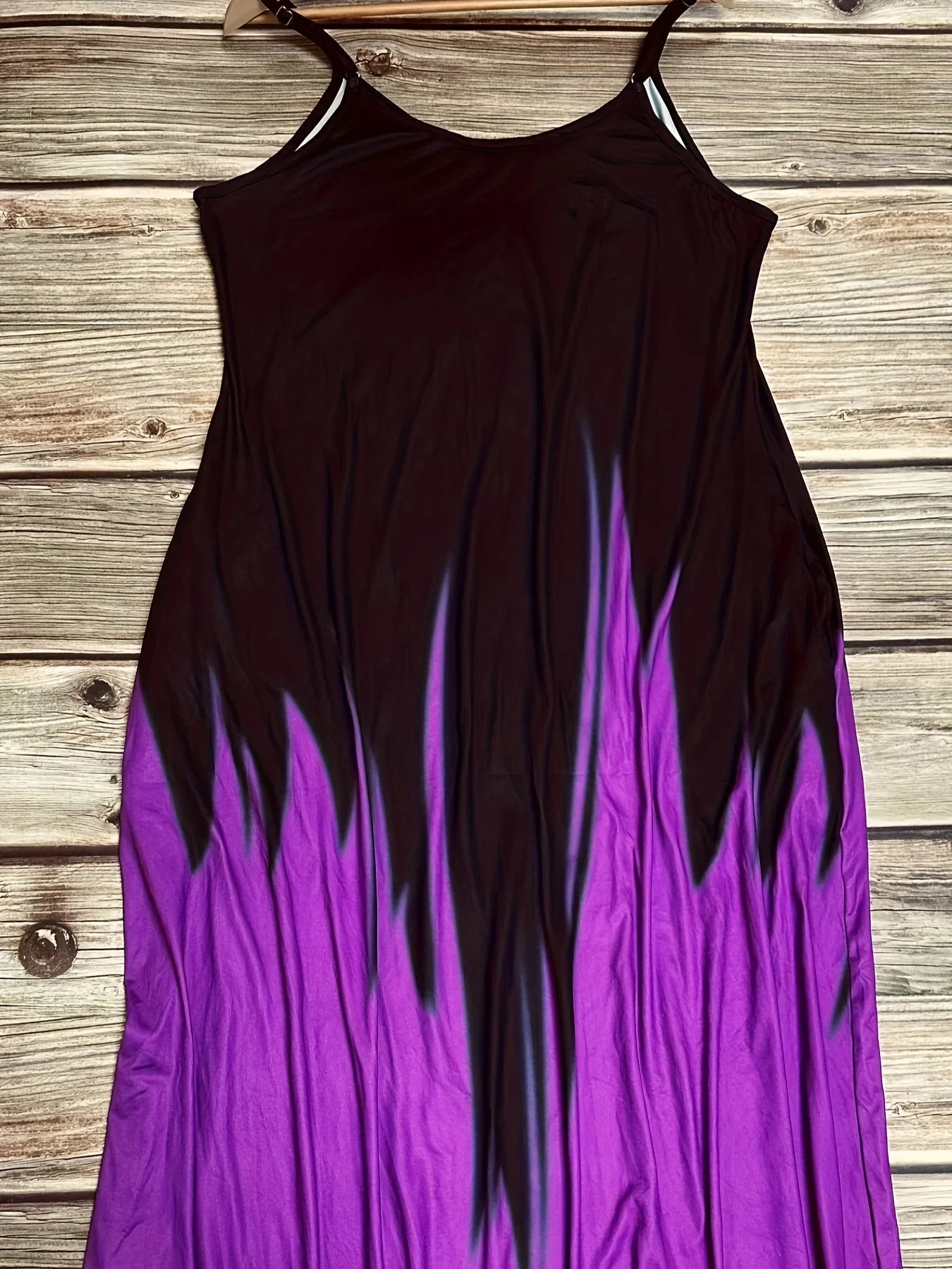 Plus size Summer cool style camisole long dress abstract fashion print temperament street dress