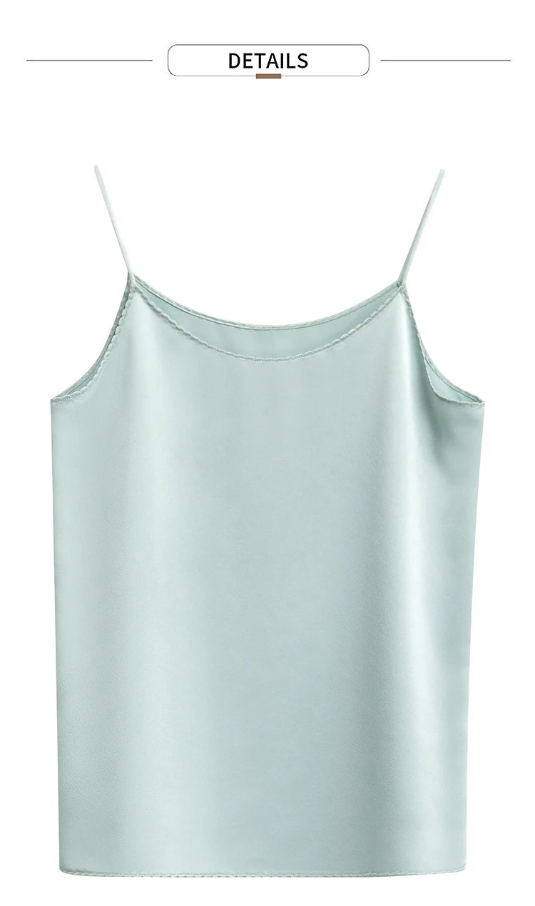 AMII Minimalism Sleeveless Top Women 2024 Summer New Camisole&Vest Office Lady Straight Chiffon Casual Female Clothing 12140330