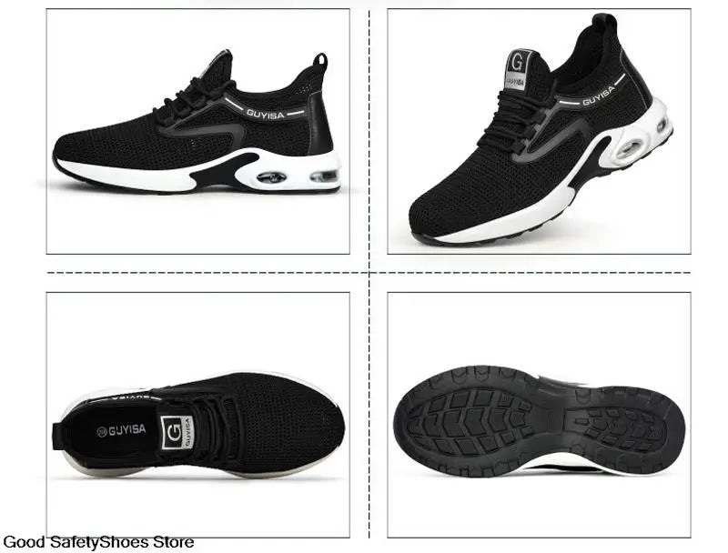 Steel Toe Safety Shoes Men Women Security Protection Work Shoes Lightweight Safety Boots Air Cushion Indestructible Shoes - Badiee Stylez