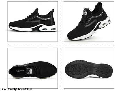 Steel Toe Safety Shoes Men Women Security Protection Work Shoes Lightweight Safety Boots Air Cushion Indestructible Shoes - Badiee Stylez