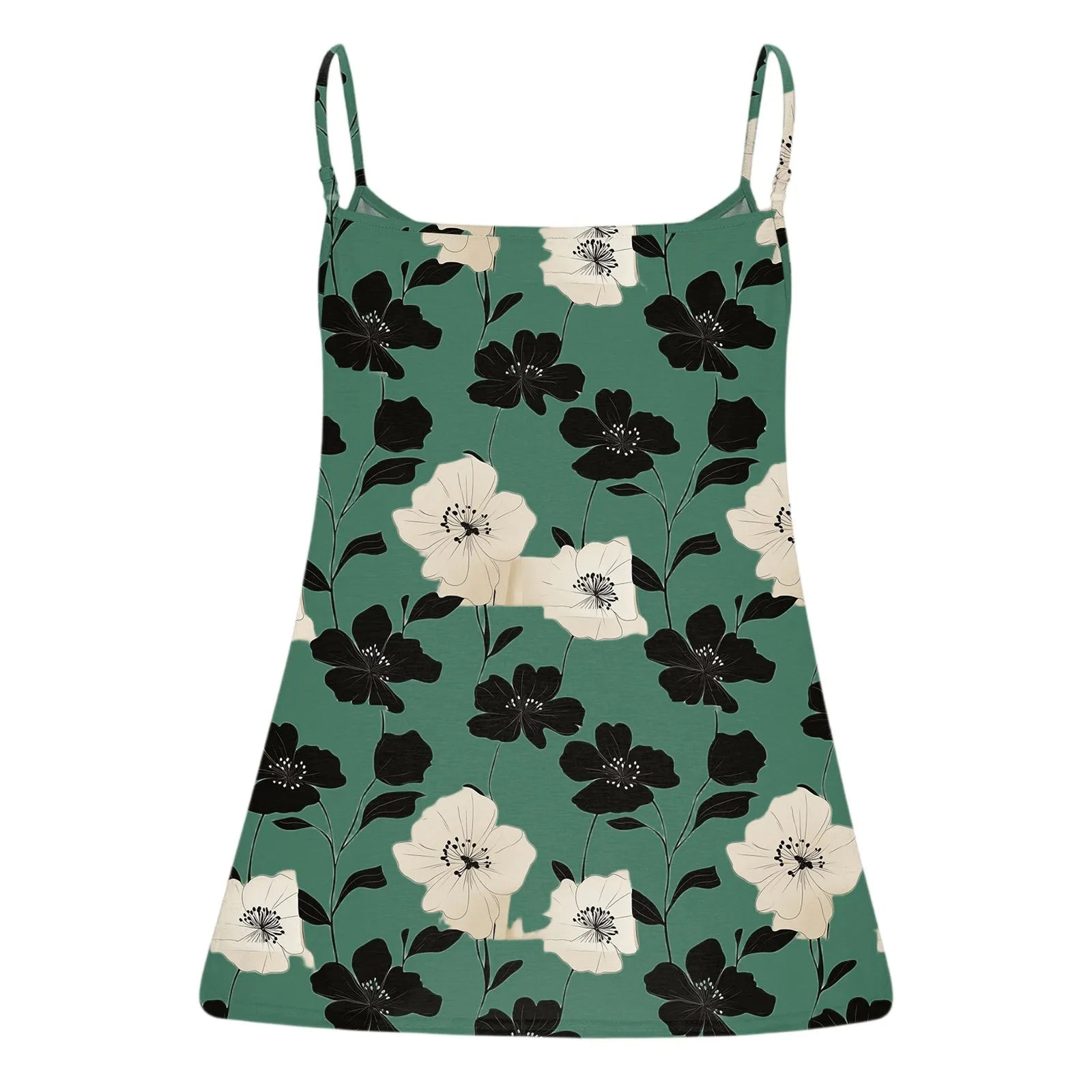 Plus size vest women's casual camisole top with adjustable shoulder straps v-neck sleeveless top fashion printed vest
