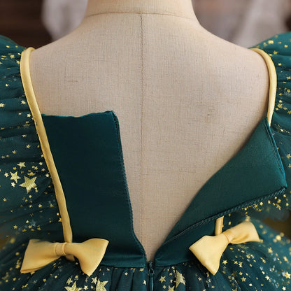 Fancy 12M Baby Sequins Tutu Gown Girl Sequin Bow 1st Birthday Princess Dress Flower Girl Costume for Wedding Party Summer Cloth