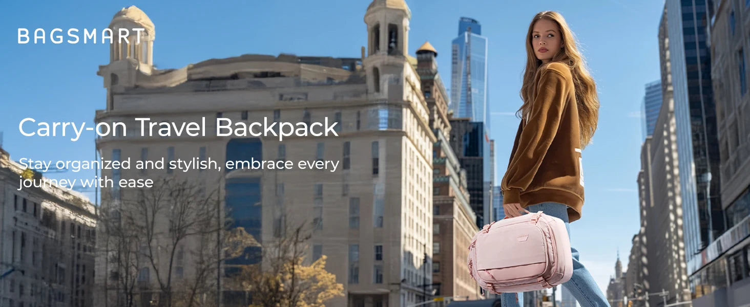 BAGSMART Travel Backpack Flight Approved 30L Lightweight Backpack for Men Women Waterproof Travel Bag with USB Charging Port