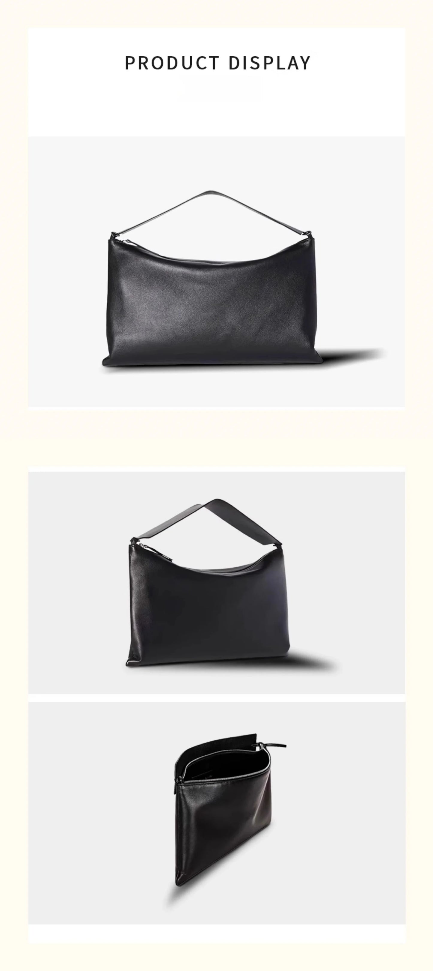 Envelope Bag Vintage Niche Wind Genuine Leather Wide Shoulder Strap Armpit Bag Hundred Sheepskin Shoulder Bag Clutch Bag